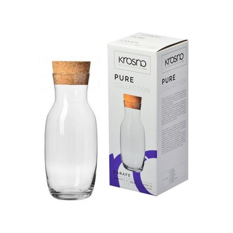 Karafka szklana 1,0L Krosno Pure z korkiem